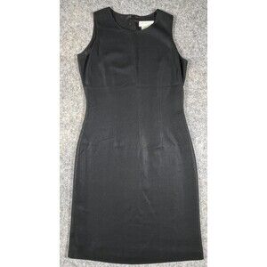 Doncaster 100% Silk Black Sheath Dress Lined Back Zip Women’s Size 6